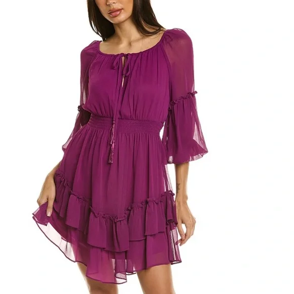 Taylor | Dresses | Taylor Chiffon Mini Dress In Razzmic Berry Size 2 Nwt |  Poshmark